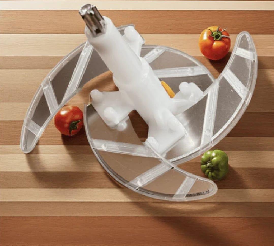 Stainless steel chopper green silver 2L Compact