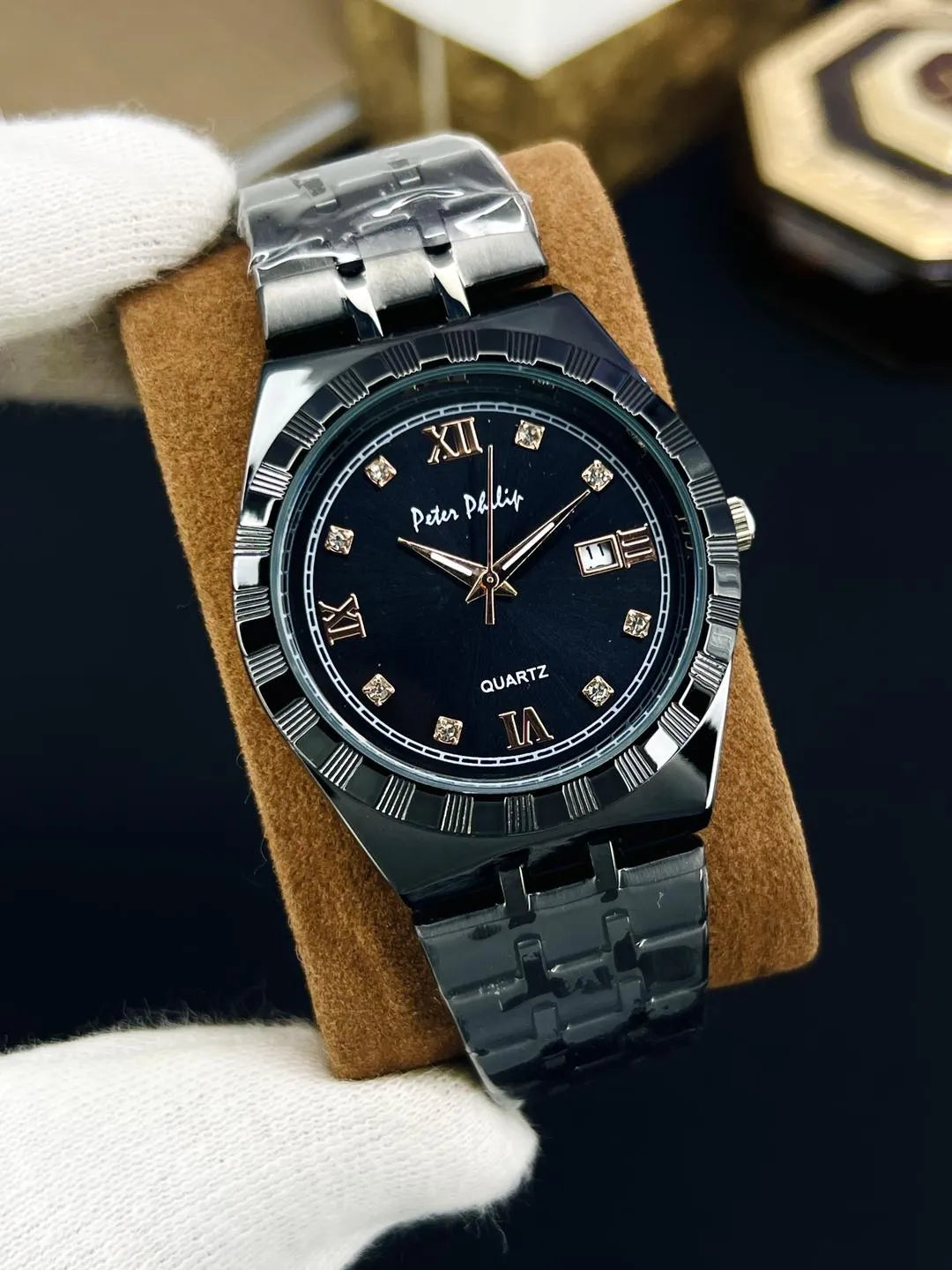 Men's multicolour chain strap watch 10mm round
