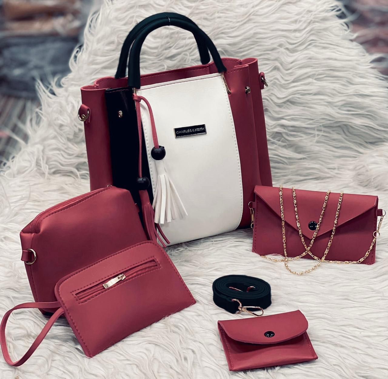 5pcs Set with Makeup Pouch, Wallet & Long Chain, Stylish & Practical Accessories