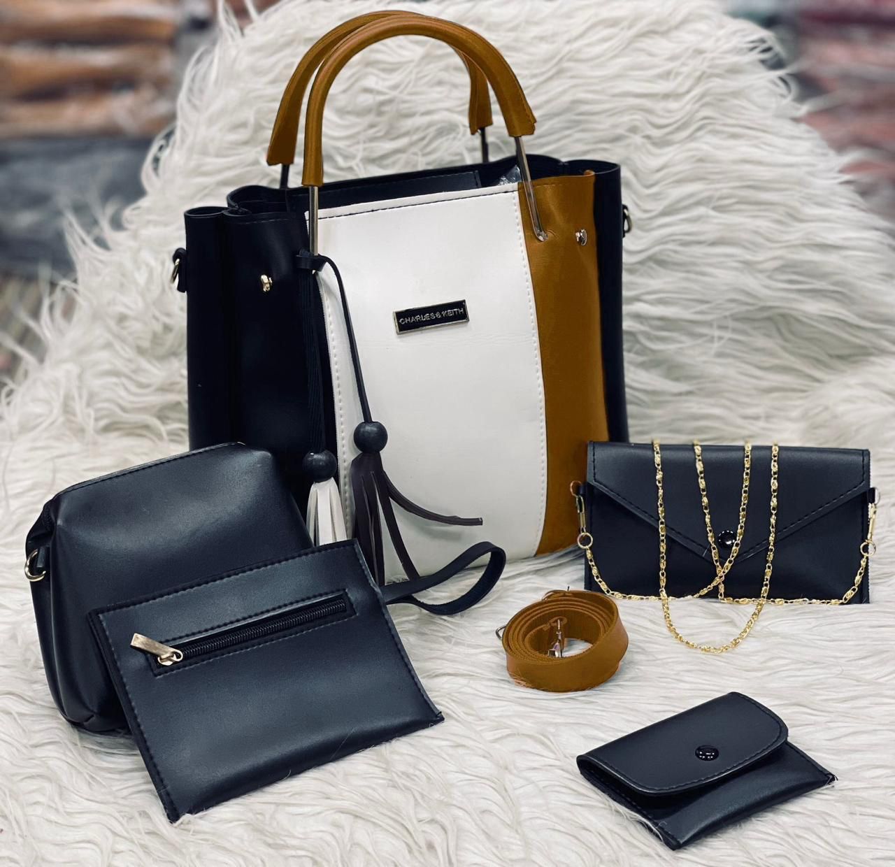 5pcs Set with Makeup Pouch, Wallet & Long Chain, Stylish & Practical Accessories