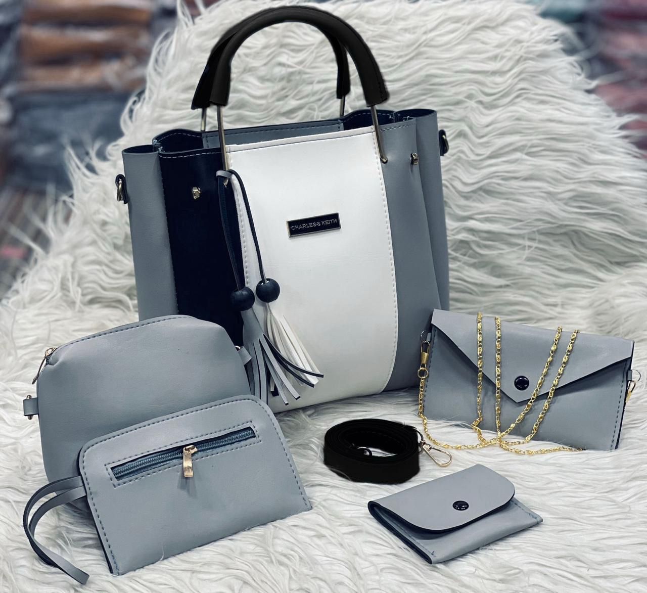 5pcs Set with Makeup Pouch, Wallet & Long Chain, Stylish & Practical Accessories