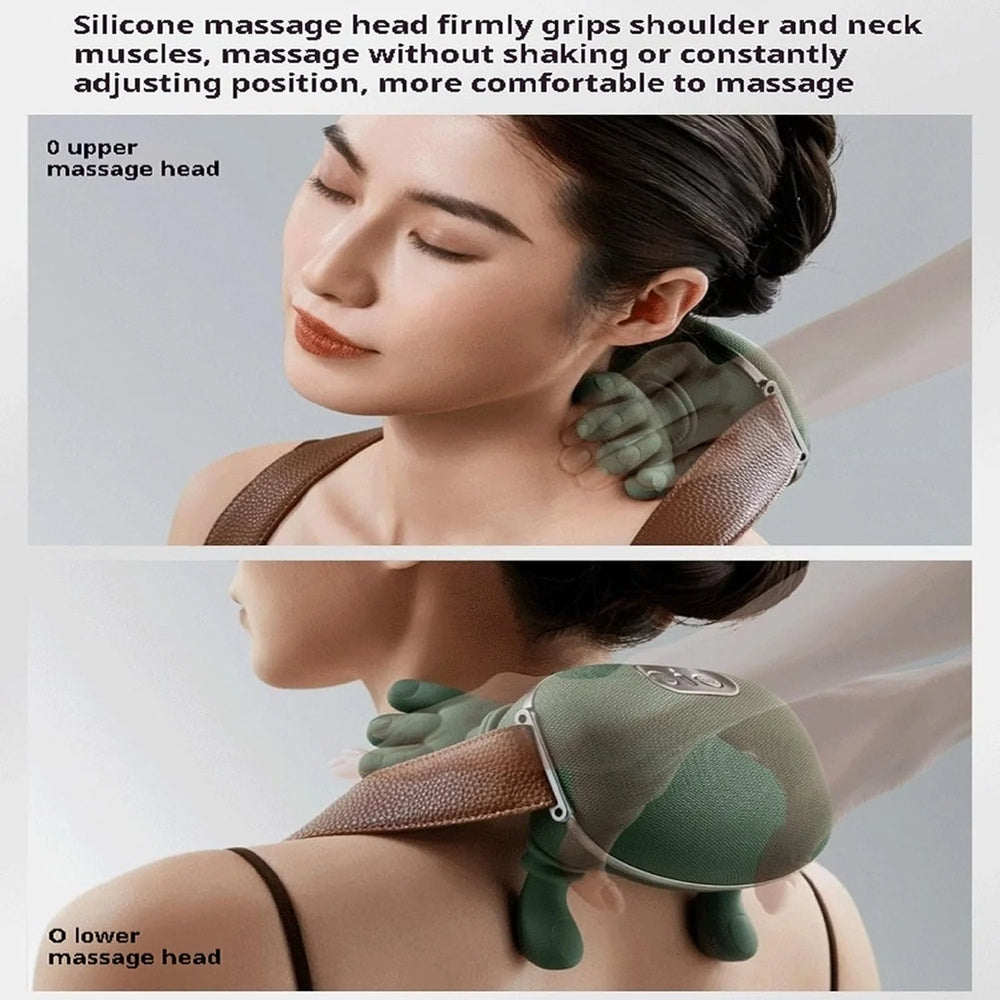 Smart Finger Pressure Neck Massager – Electric Deep Kneading Heated Back & Shoulder Massager | Pain Relief Relaxation Device for Home, Office & Car