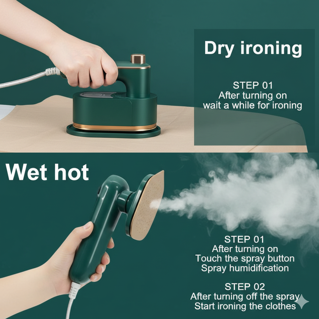 Portable Mini Steam Iron - Wet & Dry Ironing