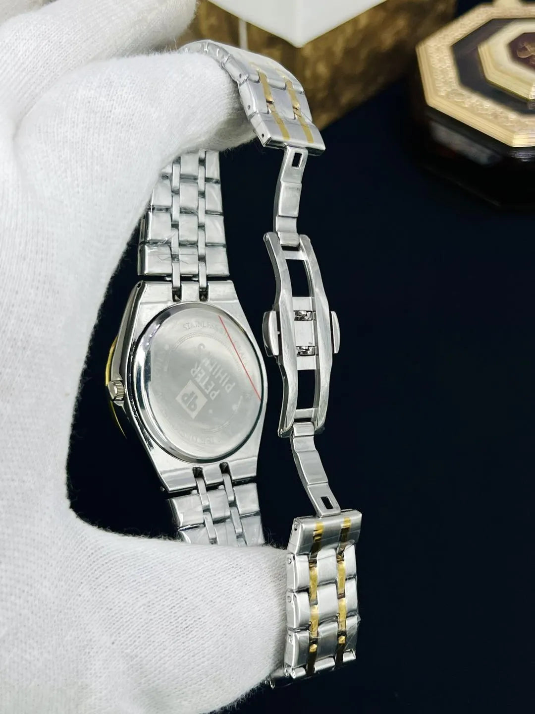 Men's multicolour chain strap watch 10mm round