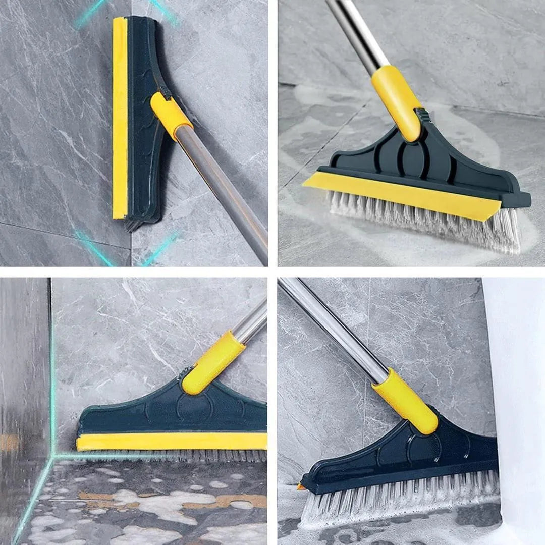 Bathroom cleaner with fine bristels and scrap bar