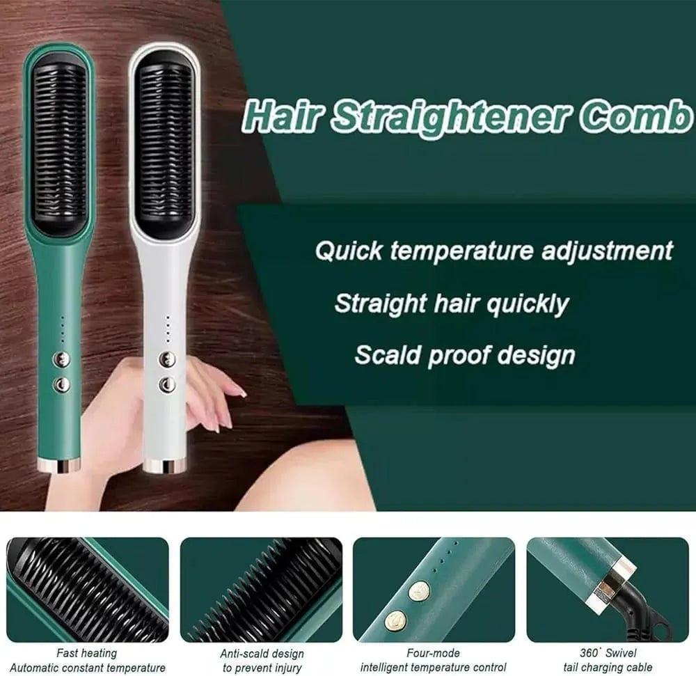 Fast Drying Hair Straightener Brush Abs plastic