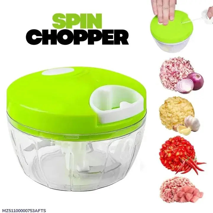 5 blade manual food chopper _fast easy and convenient kitchen chopper.