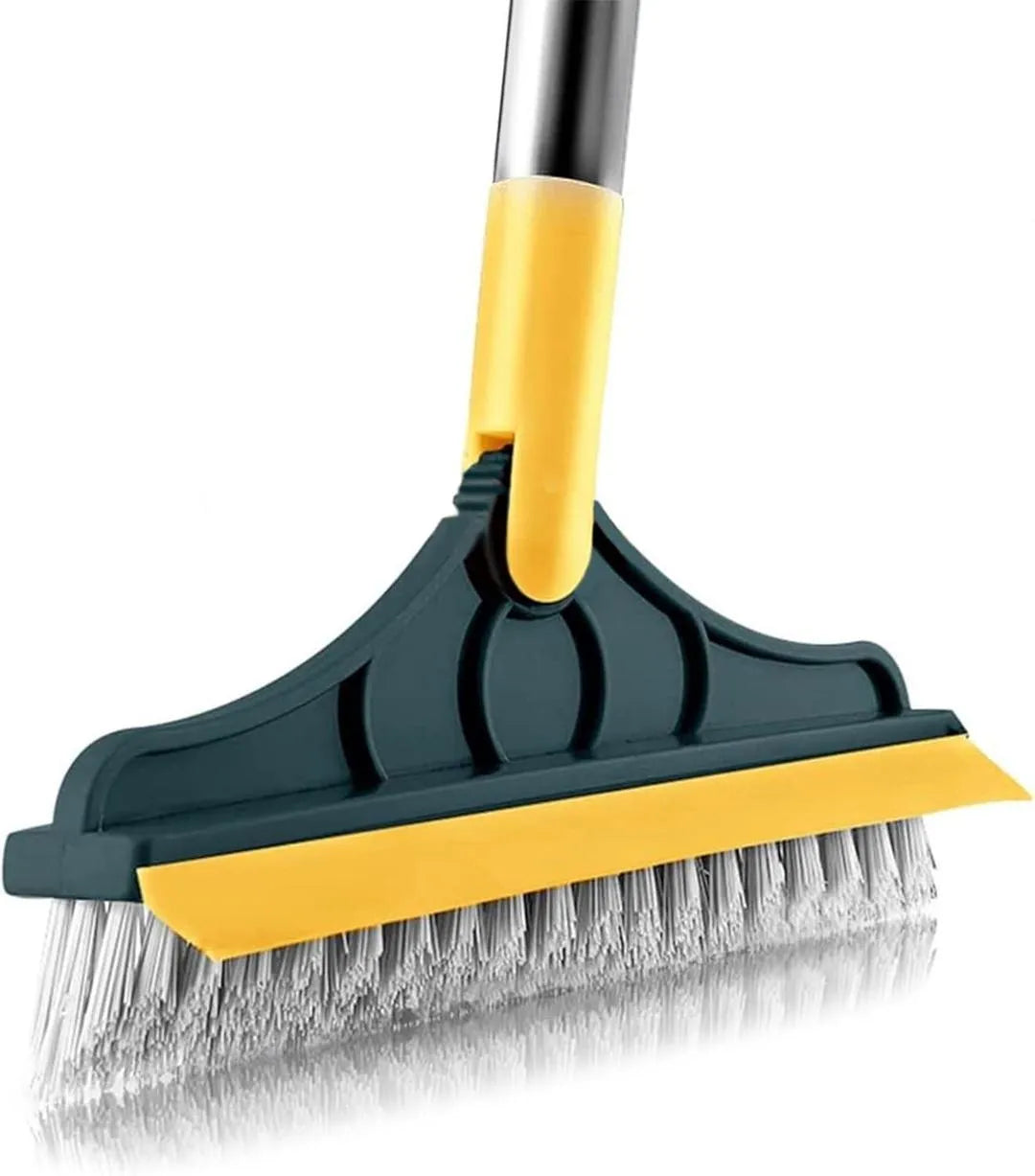 Bathroom cleaner with fine bristels and scrap bar
