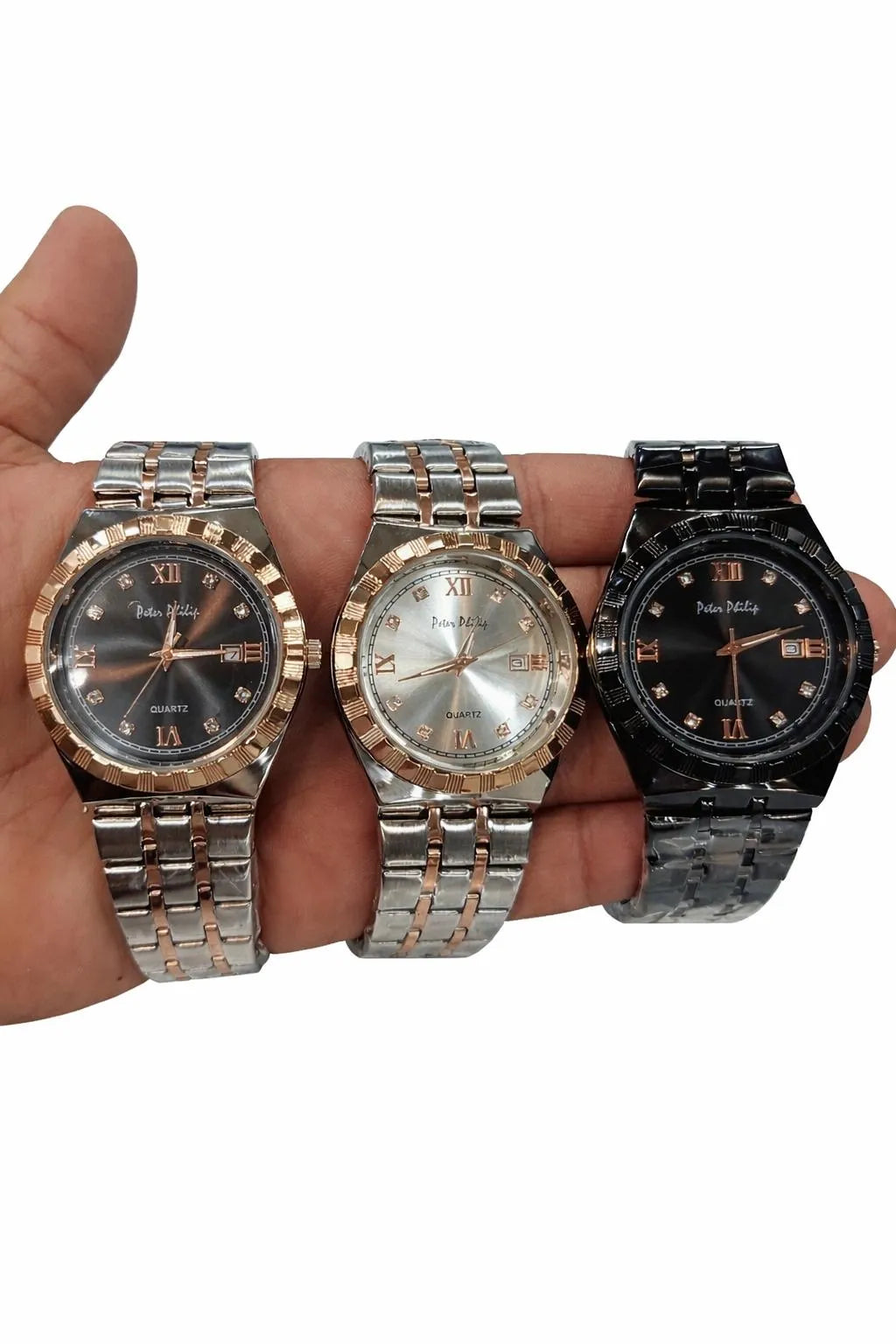 Men's multicolour chain strap watch 10mm round