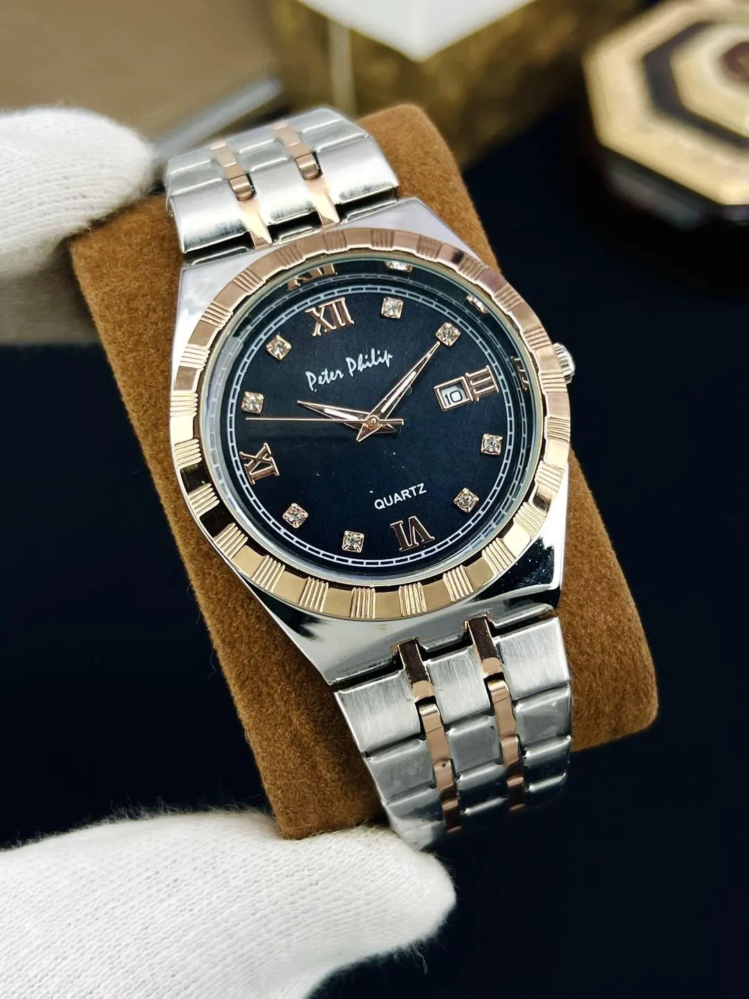 Men's multicolour chain strap watch 10mm round