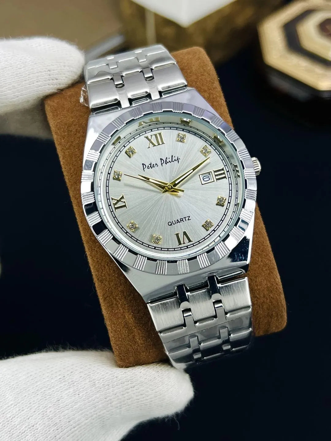 Men's multicolour chain strap watch 10mm round