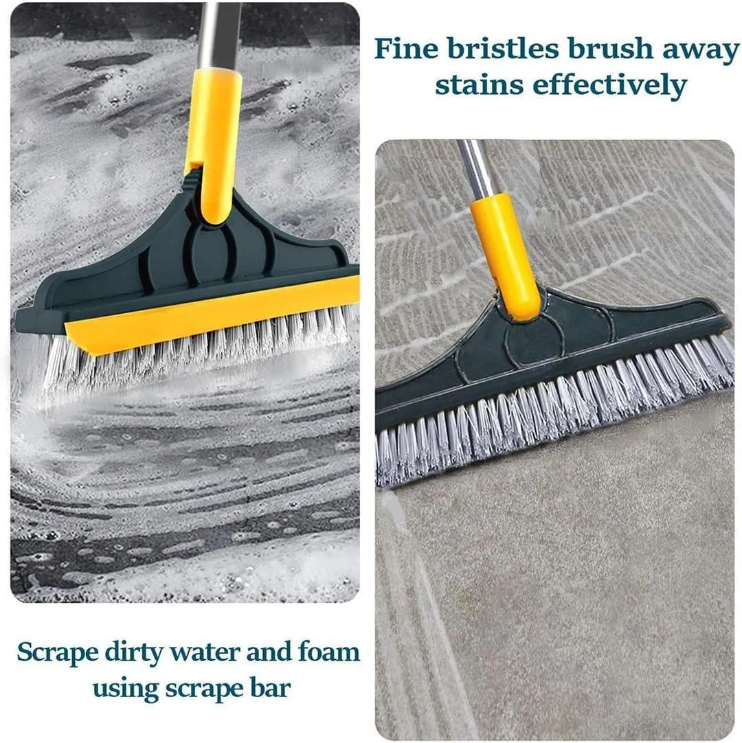 Bathroom cleaner with fine bristels and scrap bar